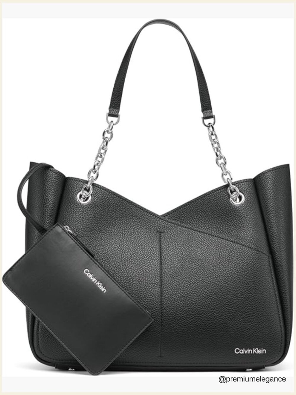 Zoe Chain Tote Satchel Handbag with Removable Pouch